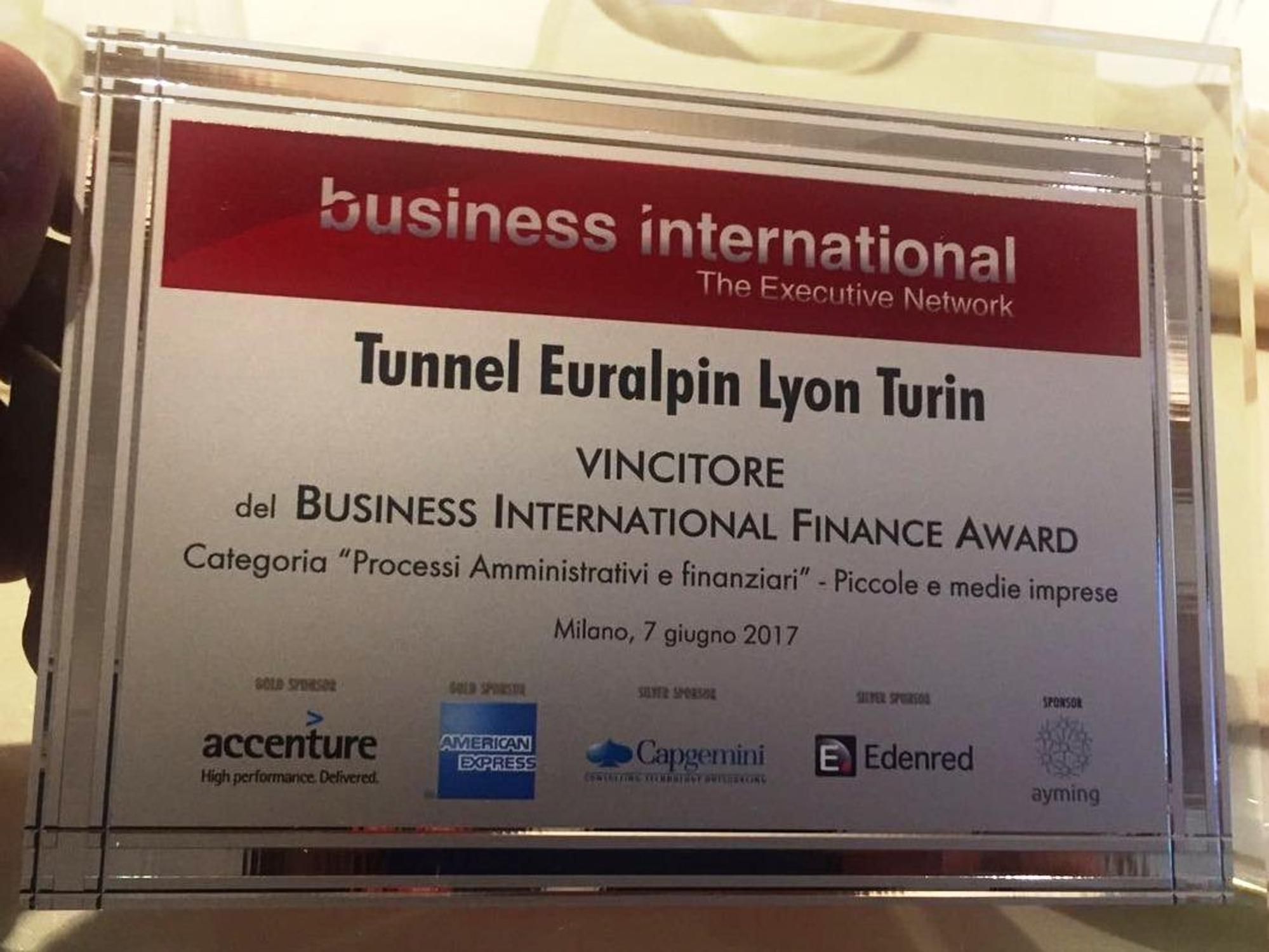 TELT gagne le business international finance award 2017
