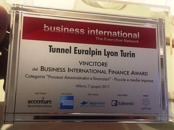 TELT gagne le business international finance award 2017