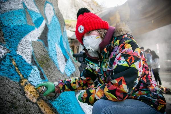Street Art sur le chantier de La Praz