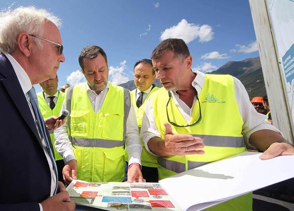 Le ministre Salvini en visite sur le chantier de San Didero 